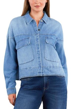Wash Lab Denim Boxy Denim Button-Up Shirt in Denim Love at Nordstrom, Size X-Large