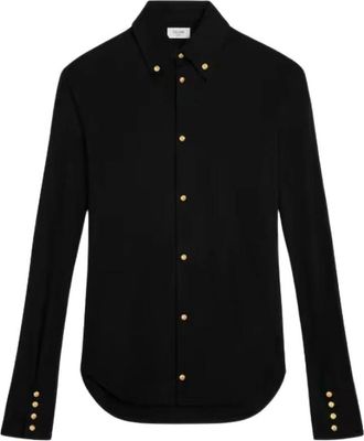 Celine Shirts, female, Black, Size: XS Shirt in cotton jersey