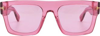 Tom Ford Fausto Pink Browline Mens Sunglasses FT0711 75S 53