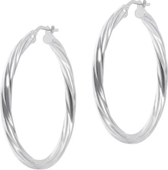 Autentica 1-1/2 Twsited Round Hoop Earrings