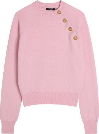 Balmain Embellished Wool and Cashmere-blend Jumper - Rose - 38 (UK10 / S)