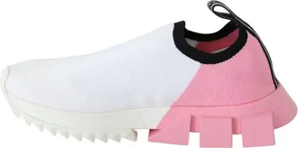 Dolce & Gabbana Pink White Logo Sorrento Sneakers Womens Shoes