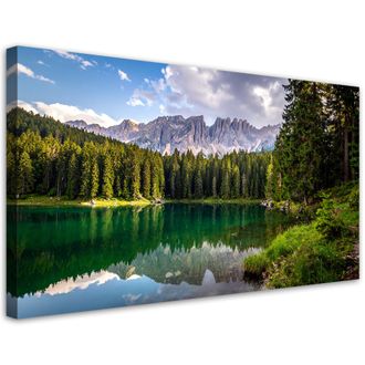 Feeby Impresi&oacute;n De Imagen, Paisaje Lago Monta&ntilde;as Bosque Naturaleza, 120x60