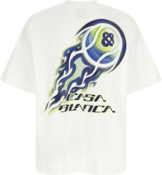 Casablanca Mens White Cotton T-Shirt