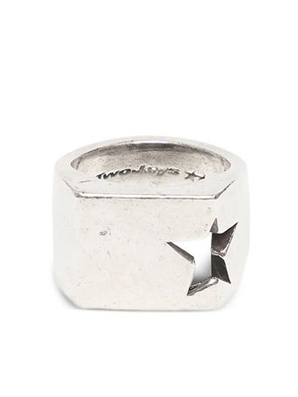TwoJeys Falling Star ring - unisex - Brass - 22 - Silver