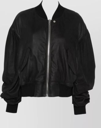 Rick Owens leather padded bomber jacket