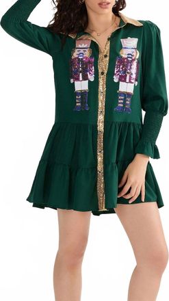 Peach Love California Golden Nutcracker Dress In Green