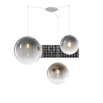 Top-Light Sosp. bianco 3 luci spostabile vetri (1 piccolo FUME+1 medio BRONZO+1 grande fume) 1194BI-S3 s mix-fb