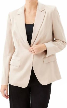 Karen Kane Tailored Satin Blazer In Khaki
