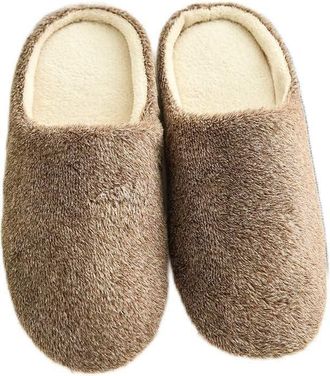 Generic Plush Soft Winter Floor Warm Bedroom Shoes Indoors Anti- Men Slippers Mens Slipper Mens Slipper Shoes Size 11 (Coffee, 7-7.5)