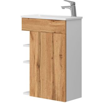 Vicco Conjunto de muebles de baño Amadeo, Roble dorado, 2 partes, con lavabo