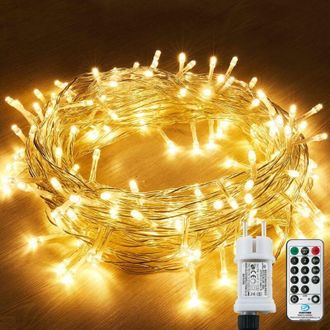 OEM Luces Exteriores, 10 M, 100 Led, 8 Modos Con Enchufe, Control Remoto, Temporizador, Impermeables Ip44 + Ip65, Para &Aacute;rboles De Navidad, Uso Interior/ex