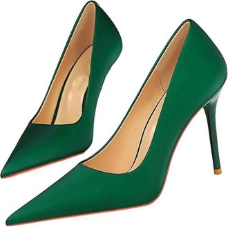 Generic Women Satin Silk High Heel Pumps Elegant Stiletto Wedding Bridal Dress Prom Shoes