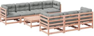 vidaXL Set De Sof&aacute;s Jard&iacute;n 8 Pzas Con Cojines Madera De Abeto Douglas Vidaxl