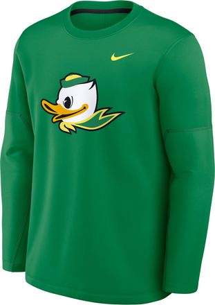 Nike Oregon Sideline Coaches Nike Mens Therma-FIT College Long-Sleeve T-Shirt in Green | 03BR08DYUON-6P4