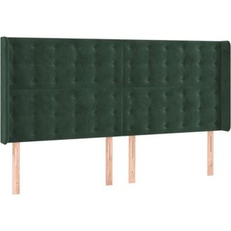 vidaXL Cabecero Con Led De Terciopelo Verde Oscuro 203x16x118/128 Cm Vidaxl