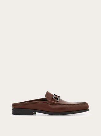 Ferragamo Men Gancini ornament mule Brown Size 10.5