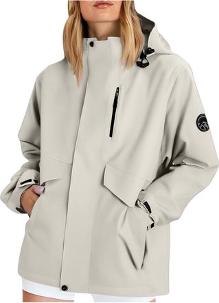 Generic womens lightweight waterproof jacket Womens Outdoor Waterproof Jackets Lightweight Rain Coats Windbreaker Outdoor Rainwear Hooded for Active Running W