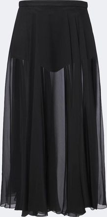 Dolce & Gabbana Falda midi plisada de chif&oacute;n de seda