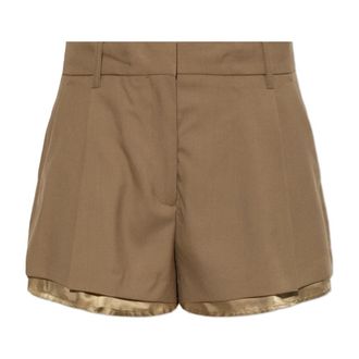 Marni Wool Shorts met Zichtbare Voering - Dames - Bermuda - Bruin - XS - Wol - Korte Broeken