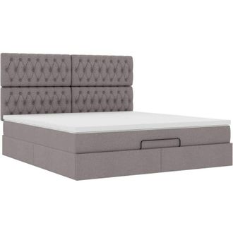 vidaXL Estructura De Cama Otomana Colch&oacute;n Tela Gris Pardo 160x200cm Vidaxl