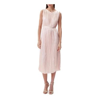 HUGO BOSS Davaria Midi Jurk - Dames - Casual kleedjes - Roze - 3XL - Polyester - Kleedjes