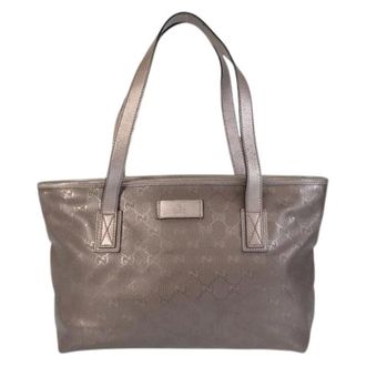 Gucci Pre-owned Tote Bags, female, Gray, Size: ONE SIZE Pre-owned GG Imprime PVC Leather Tote Bag