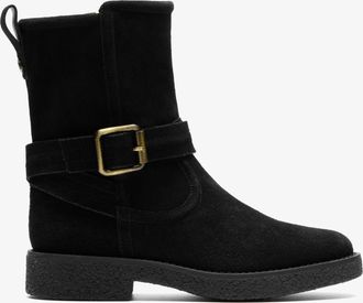Clarks Nella Mid Black Suede