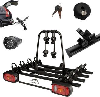 OEM Portabicicletas Amos Giro 4 Para 4 Bicicletas Con Enganche De Remolque - 13 Pines Negro