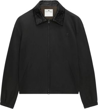 Courr&egrave;ges Bomberjack met vinylkraag - Dames - Bomber jackets - Zwart - S - Katoen - Jassen
