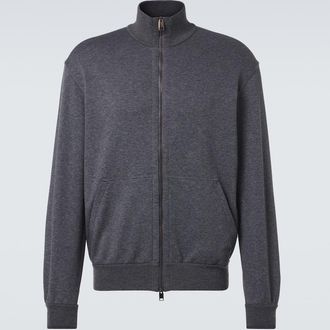 Brioni Felpa in misto cotone con zip