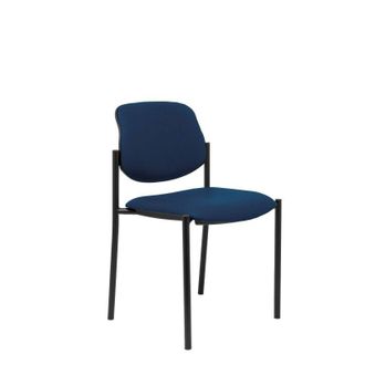 Piqueras y Crespo Piqueras Y Crespo Villalgordo Silla Confidente De 4 Patas Y Estructrua Negra Tejido Similpiel Color Azul Marino