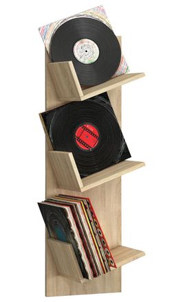 ebuy24 Estante De Pared De Madera Vcm Tablero De Pared Con Tres Compartimentos Grandes Espacio Para 100 Registros Tambi&eacute;n Se Puede Utilizar Para Libros Dimen