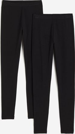 H&M 2er-Pack Jerseyleggings - Schwarz