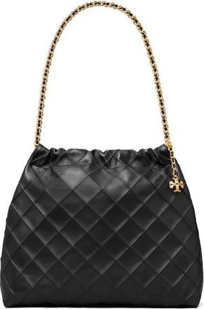Tory Burch Fleming Quilted Leather Hobo Bag in Black at Nordstrom