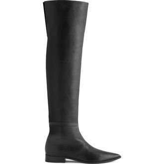 Neil J. Rodgers Bella Over The Knee Boot in Black Nappa at Nordstrom, Size 37.5