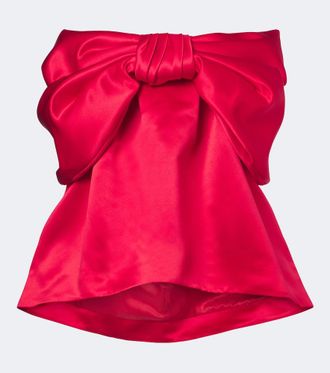 Simone Rocha Top in raso con fiocco