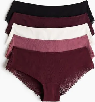 H&M 5-pack Hipster Briefs in Burgundy/dark Pink at Nordstrom, Size X-Large