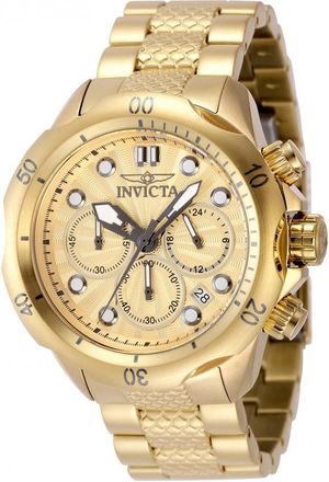 Invicta Venom Chronograph GMT Quartz Gold Dial Mens Watch 47753