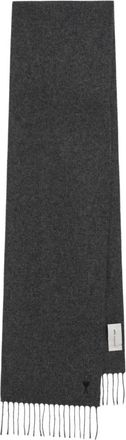 Ami Ami De Coeur Geborduurde Sjaal - Heren - Accessoires - Grijs - Maat: ONE Size Wol