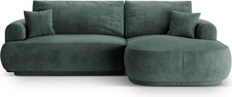 CXL by Christian Lacroix Sofá cama esquinero con box 5 plazas terciopelo petróleo