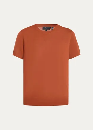 Theory Regal Merino Wool Short-Sleeve Crew T-Shirt