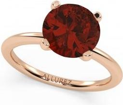 Allurez Lab Ruby Solitaire Engagement Ring 14K Rose Gold (3.50ct)