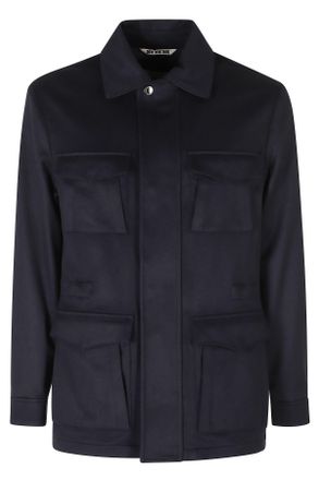 Kired Cashmere Sahariana Jacket with Triangular Flap Pockets