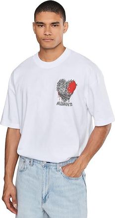 AllSaints Chaste Short Sleeve Crew Mens T Shirt Optic White : 2XL, Cotton