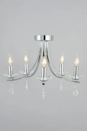 BHS Bugsy Flush Ceiling Light in Metallic Silver