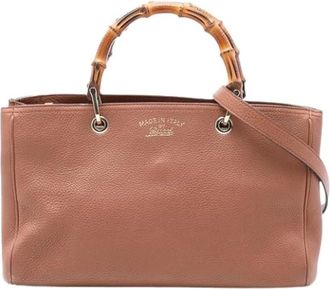 Gucci Pre-owned Handbags, female, Brown, Size: ONE SIZE Pre-owned Bamboo Shopper Satchel
