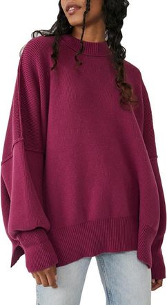 Free People Easy Street Tunic Sweater in Dreamy Mulberry at Nordstrom Rack, Size Large