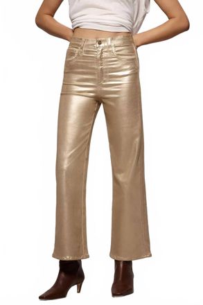 Joe's Mia High-Rise Wide-Leg Jeans In Gold Foil