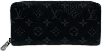 Louis Vuitton Black Gray Monogram Eclipse Coated Canvas Long Wallet (Bi-Fold) (Pre-Owned)